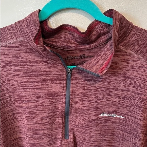 Eddie Bauer Burgundy Quarter-Zip Pullover size Tall 3xl - Picture 3 of 5